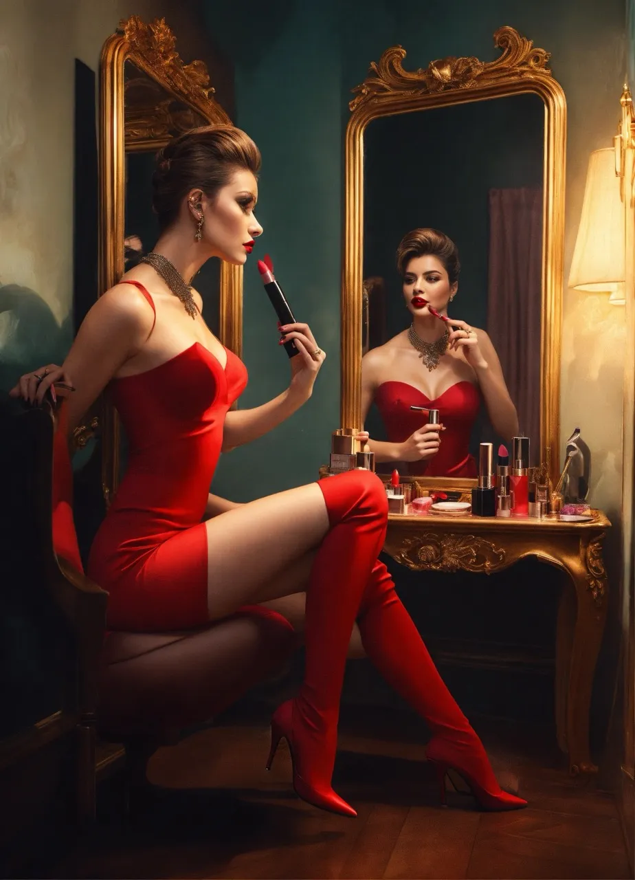 Classy girl red dress