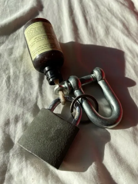 Shackle with ice lock