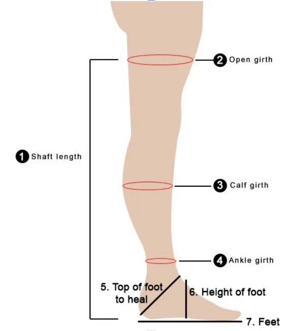 Heels measurement chart