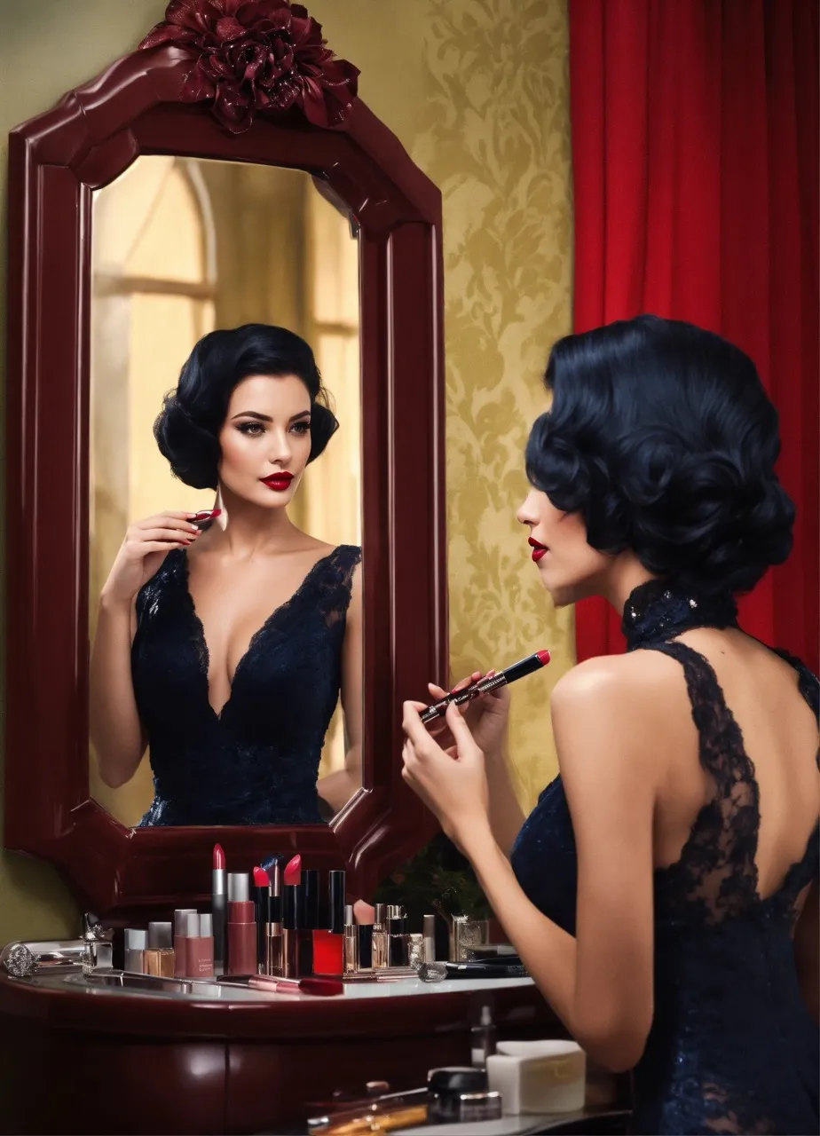 Girl in front of mirror